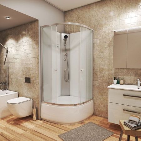 Душевая кабина Niagara Eco NG-7308-08 90х90 стекло матовое задняя стенка Белая