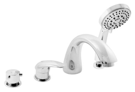 См-ль для ванны на 4- отверстия.Переключатель в изливе, душевой шланг с пружиной 2м, артикул D469.5P