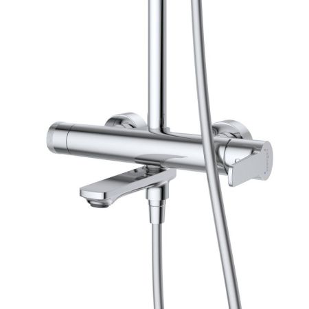 LUX-CVD-01 Душевая стойка со смесителем и изливом, хром, артикул LUX-CVD-01