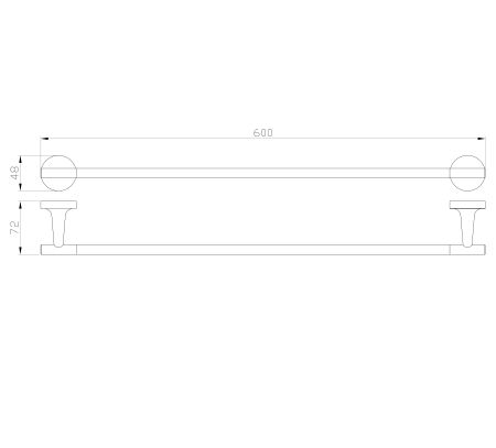 Вешалка для полотенец WONZON & WOGHAND SIMPLE, Хром (WW-6512), артикул WW-6512