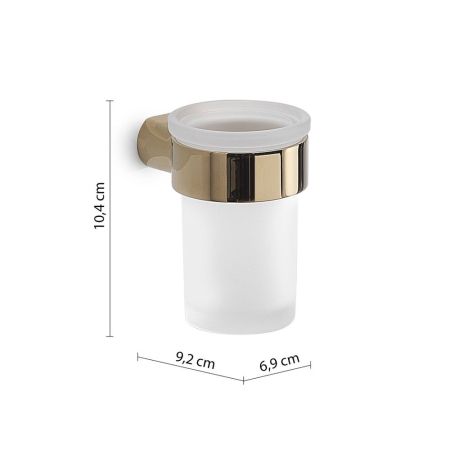 Gedy Pirenei, настенный стеклянный стакан, цвет золото (PVD), артикул PI10(87)