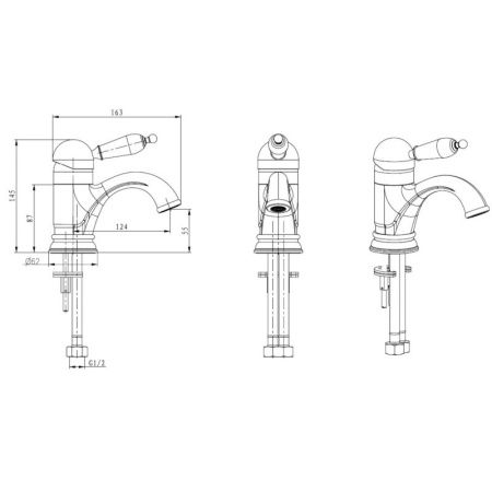 Смеситель для умывальника TRADIZIONALE ORO одноручковый