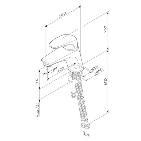 Смеситель для раковины AM.PM Chic F8202164 Хром, артикул F8202164