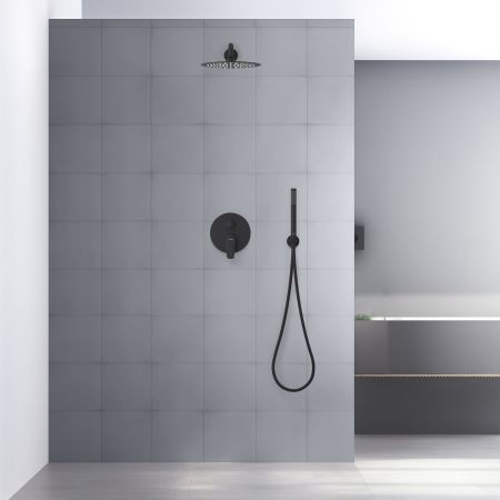 Set 3 в 1 душевой комплект AQUATEK, матовый черный AQ1172MB БЕТТА, артикул AQ1172MB