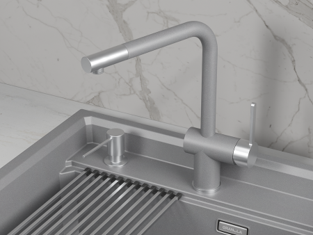 Смеситель для кухни GRANULA (5017, АЛЮМИНИУМ), артикул 5017, АЛЮМИНИУМ