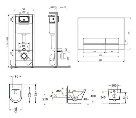 Комплект 7 в 1 Relfix Biore Compacto Rimless 75110155, артикул 75110155