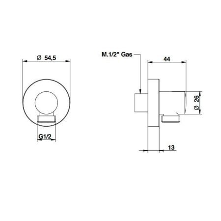 Bongio Выпуск подключение, цвет хром, артикул 00899CR00