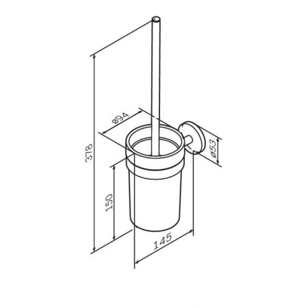 A85A33322 X-Joy, Стойка с туалетной щеткой черный, артикул A85A33322