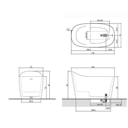 ANTONIO LUPI MASTELLO Ванна отдельностоящая 1350х750х870 мм, с нажимн донным клап, сифоном и гибким шлангом, Flumood, внешн окраска Lambretta goffrato, артикул MASTELLO.5109
