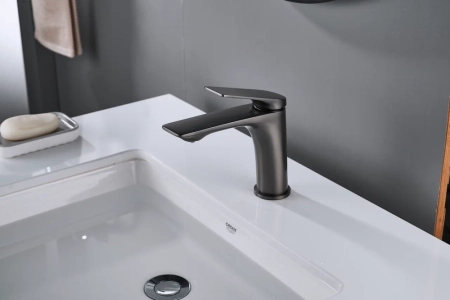 Смеситель для раковины Shevanik S9101T, оружейная сталь