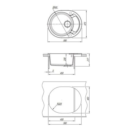Кухонная мойка Dr. Gans БЕРТА 25.040.B0580.401, белый, артикул 25.040.B0580.401