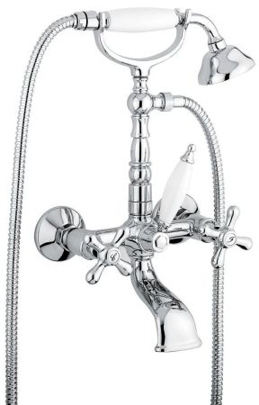 Emmevi Deco Old, смеситель с ручным душем для ванной, цвет хром-золото, артикул 12611/CO