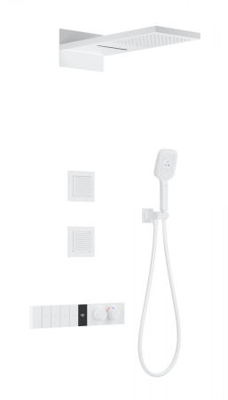 Душевая система с термостатом встраиваемая WONZON & WOGHAND, Белый матовый (WW-D4538-A-MW), артикул WW-D4538-A-MW