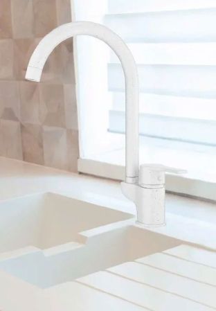 Смеситель для кухни GPD Atros MTE65-BG Белый, артикул MTE65-BG