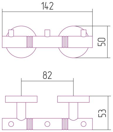 Вешалка КАНЬОН - 3 крючка / L 142 (Чёрный хром), артикул 01-3000-1003