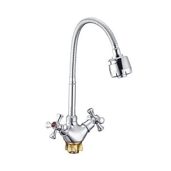 Смеситель для кухни с гибким изливом и режимом "душ" G.Lauf QTZ4-E827, хром