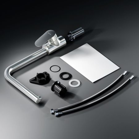 F8005011 Like, смеситель для кухни L-образный излив, сатин, шт., артикул F8005011