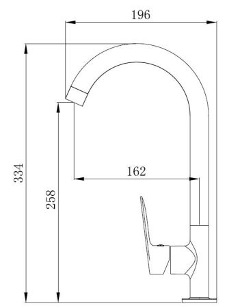 Смеситель Shore для кухни, R-излив, артикул: SHR519, артикул SHR519