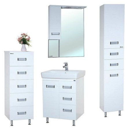 Зеркало со шкафом Bellezza Сиена 70 L 4613911002016 с подсветкой Белое