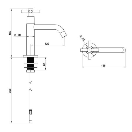 Bongio T Cross Смеситель для питьевой воды, цвет хром, артикул 30499CR00