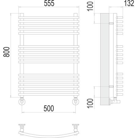 Полотенцесушитель водяной Terminus Марио П16 50х80, артикул 4670078530738