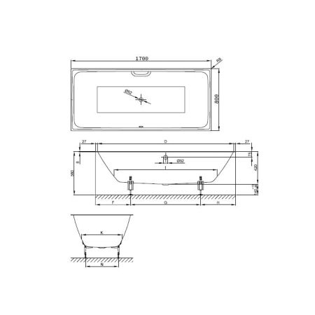 Опора для ванны, Bette, универсальная, комплект-2 штуки, артикул B23-1500