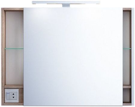 Зеркальный шкаф Iddis Mirro 80 с подсветкой 1 дверца Светлое дерево, артикул MIR8000i99