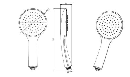 Ручной душ 1jet AQUATEK AQ2001CR, артикул AQ2001CR