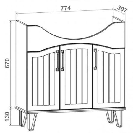 Тумба под раковину Runo Марсель 80 4620750028855 Белая, артикул 4620750028855