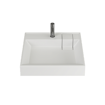 Раковина над стиральной машиной Ceramicanova Квадрат (Quattro) 600x600x123 мм, с кронштейнами, белый, арт. CN0101