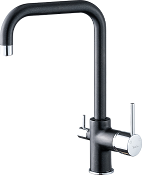 Rivelato Смеситель для кухни Tovel Г-обр. с краном питьевой воды D-35мм antracite cromo арт.