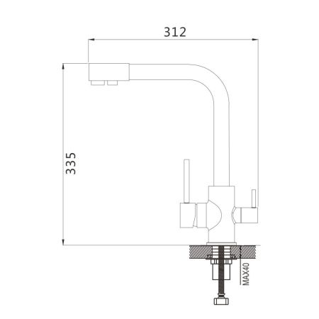 Смеситель для кухни с подключением фильтра Shevanik S868H, черный