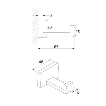 Крючок OMNIRES DARLING DA70110BL (черный BLH)