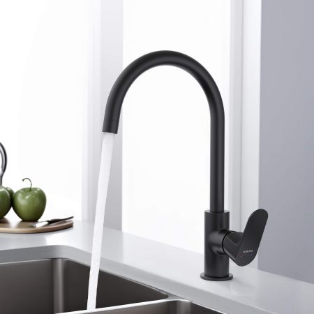 Смеситель для кухни AQUATEK, матовый черный AQ1282MB ОБЕРОН, артикул AQ1282MB