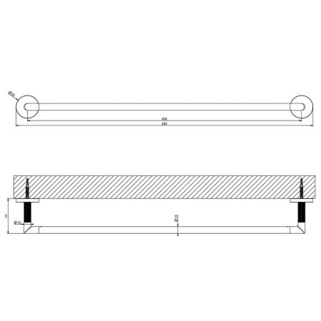 Gessi Ingranaggio Полотенцедержатель, 60 см, цвет Finox Brushed Nickel, артикул 63903#149