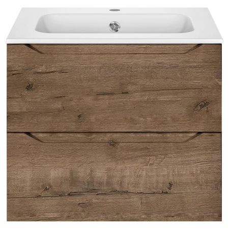 База под раковину Norma 600 подвесная, 2 выкатных ящика soft close, V.Oak