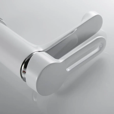 Смеситель для раковины Shevanik S8101F, белый/хром