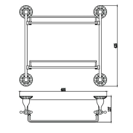 Полка стеклянная Savol S-08922C, бронза, артикул S-08922C