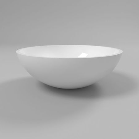 Умывальник WHITECROSS Cornelian D=43 (белый глянец) иск. камень, артикул 0714.043043.100