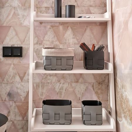 ADJ Корзинка Mini Bottega, 12x19xH13 см., цвет: серый/черный, артикул 1012.03/01