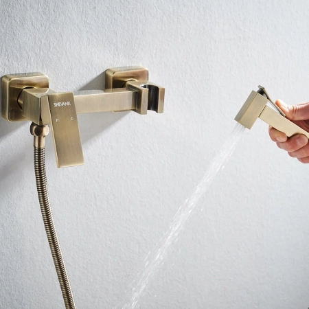 Гигиенический душ со смесителем Shevanik S137Q, бронза