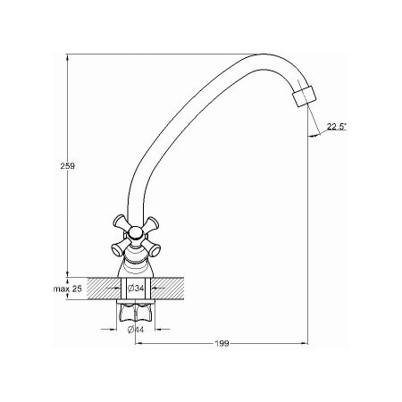 Смеситель для кухни G.Lauf QFR4-A827, хром