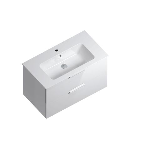 Тумба PIANO Forte подвесная 85 см, 2 ящика, белый глянцевый, артикул PI.F.85\WHT