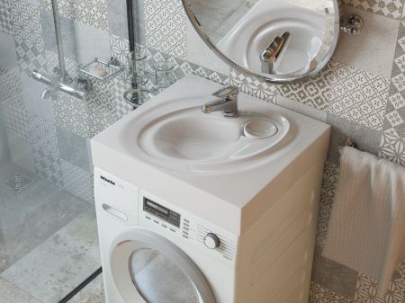 Раковина над стиральной машиной Пальмира 60*55 с кронштейнами