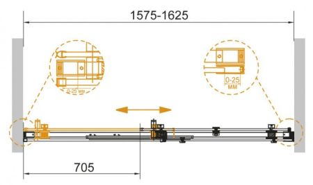 Душевая дверь в нишу CEZARES STYLUS-SOFT-BF-1, артикул STYLUS-SOFT-BF-1-100-C-Cr