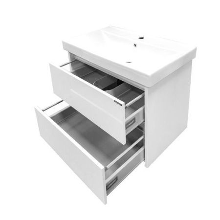 Тумба с раковиной Comforty Дублин 75 4137103 подвесная Белый глянец Тумба с раковиной Comforty Дублин 75 4137103 подвесная Белый глянец