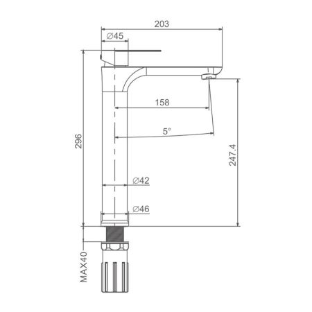 Смеситель для раковины высокий Prohanss P35.15.09, графит