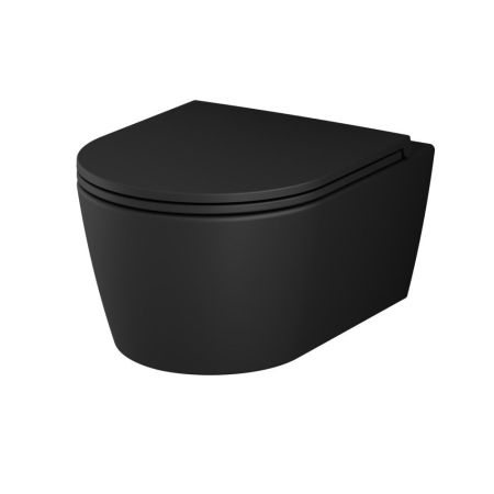C8F1700MBSC Func подвесной унитаз 49 см FlashClean с сиденьем микролифт, черн мат, артикул C8F1700MBSC