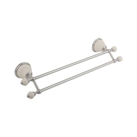 OLIVIA Полотенцедержатель двойной L50 см, керамика белая, хром, артикул 17501