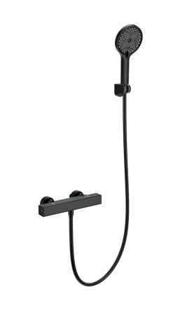 Смеситель для душа с термостатом WONZON & WOGHAND STAY 2, Черный матовый (WW-B2016-A-MB)